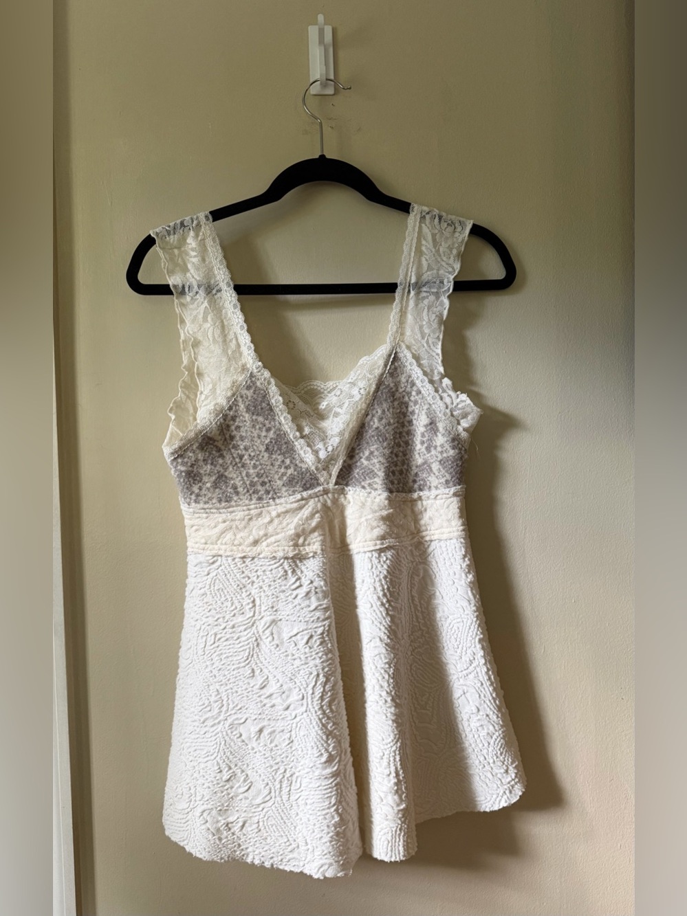 Ivory Lace Babydoll Top | Romantic Coquette Empire Waist Camisole